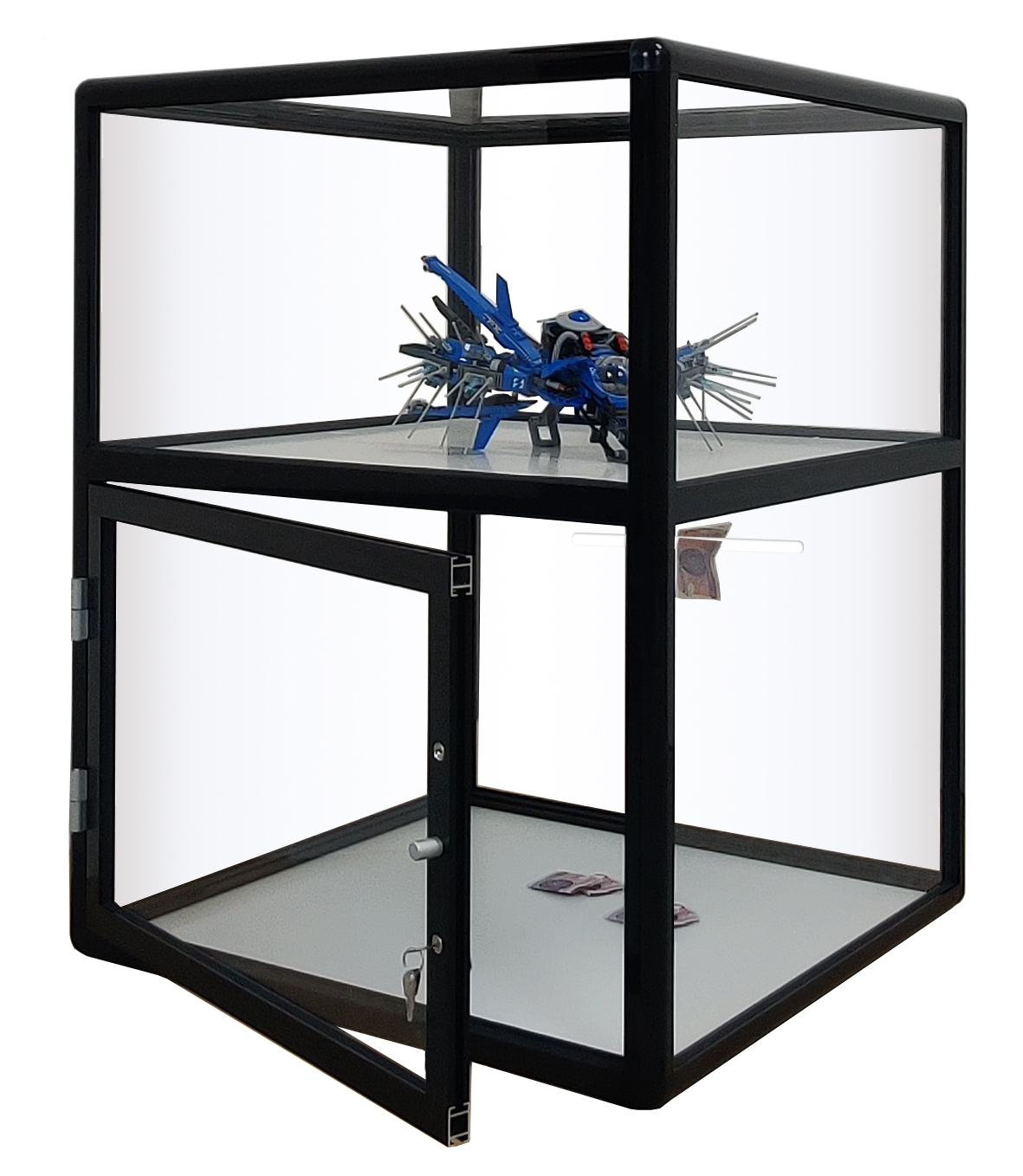 Realizacje - Gablota ekspozycyjna na makietę ze skarbonką